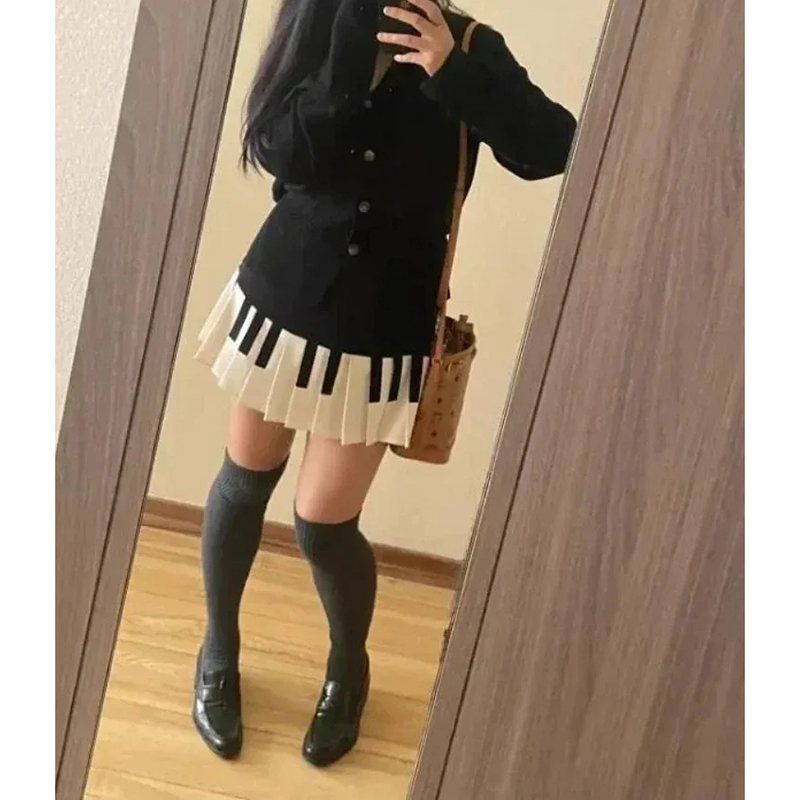 Street Fashion Korean Girl - Letnie damskie spódnice w stylu pianino,