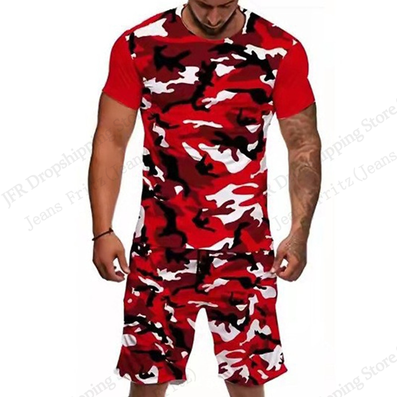 Camo Pattern Set - Męski Zestaw Koszulka T-shirt Kamuflaż Nadruk