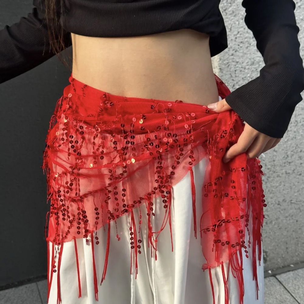 Street Fashion India - Pas do tańca brzucha z cekinami,