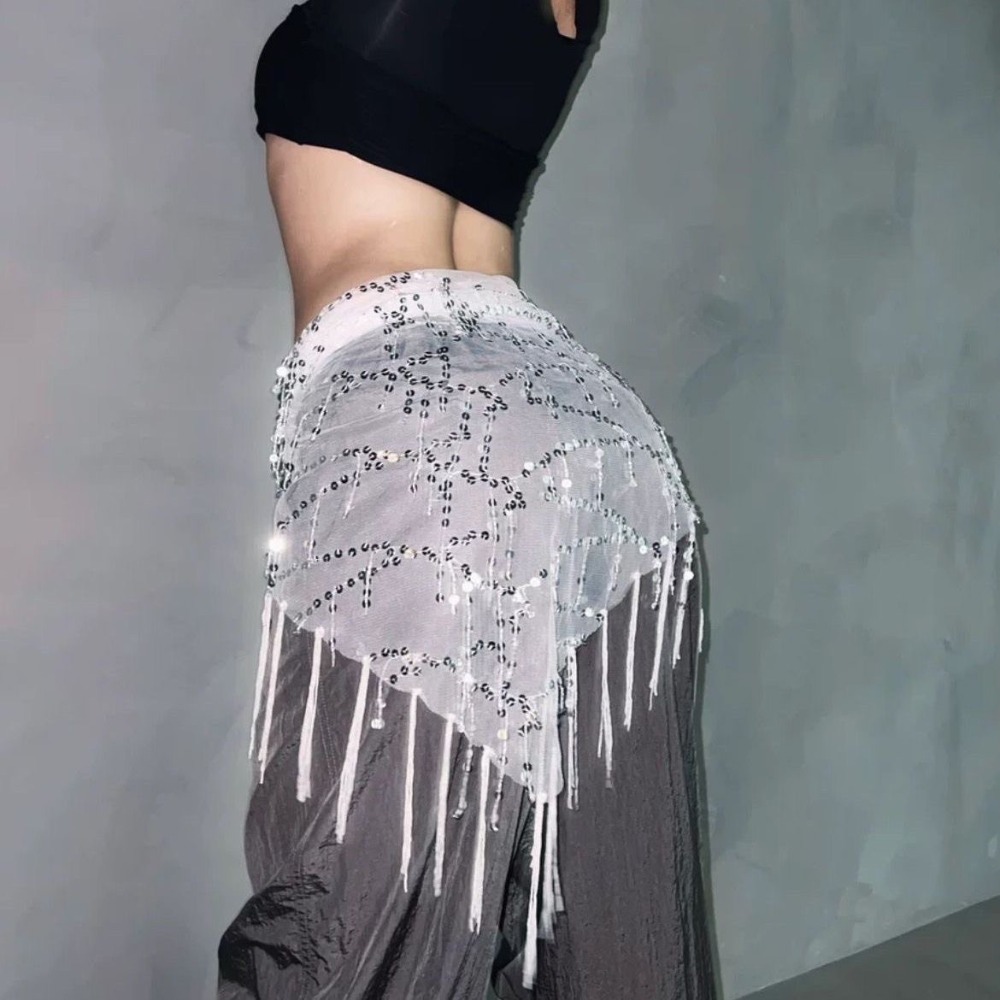 Street Fashion India - Pas do tańca brzucha z cekinami,