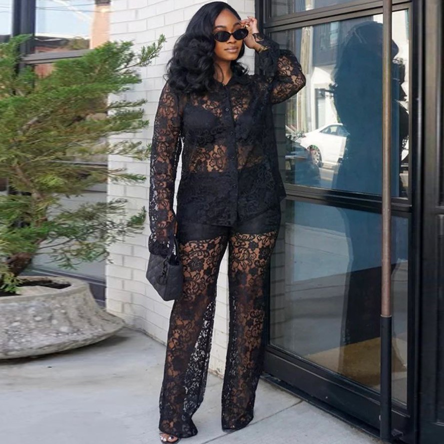 Street Fashion Youth - Perspektywa Koronkowe Spodnie Zestaw Lato 2024