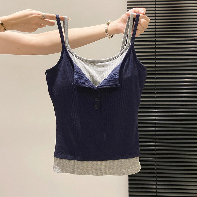 Modny top damski imitujący dwu – Street Fashion Korean Girl recenzja i cena