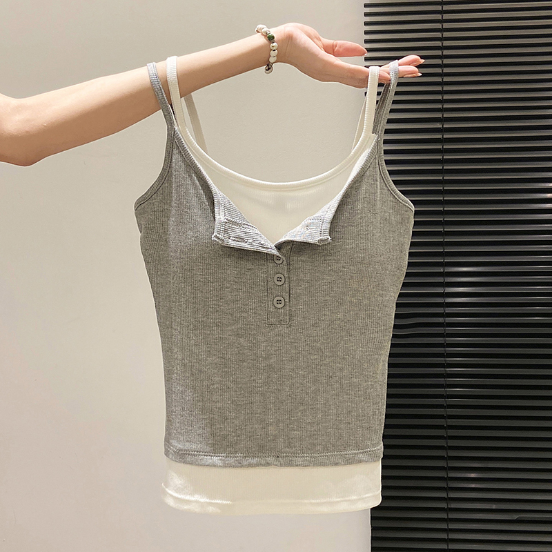 Modny top damski imitujący dwu – Street Fashion Korean Girl recenzja i cena