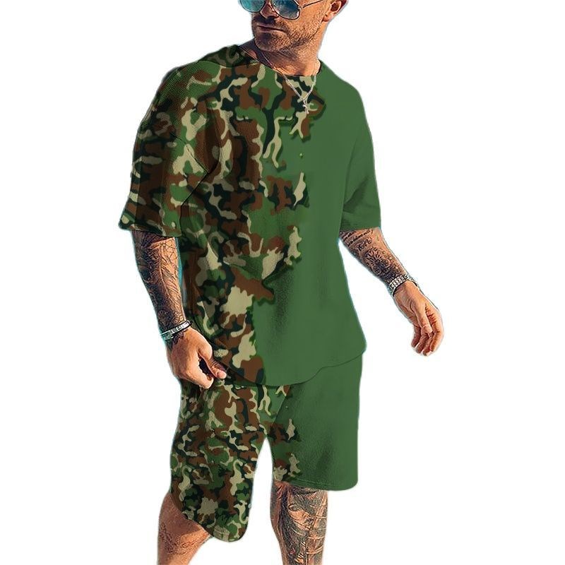 Letnie Nowe Męskie Dresy Kompl – Camo Pattern Set recenzja i cena