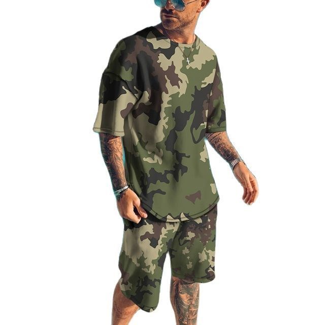 Letnie Nowe Męskie Dresy Kompl – Camo Pattern Set recenzja i cena